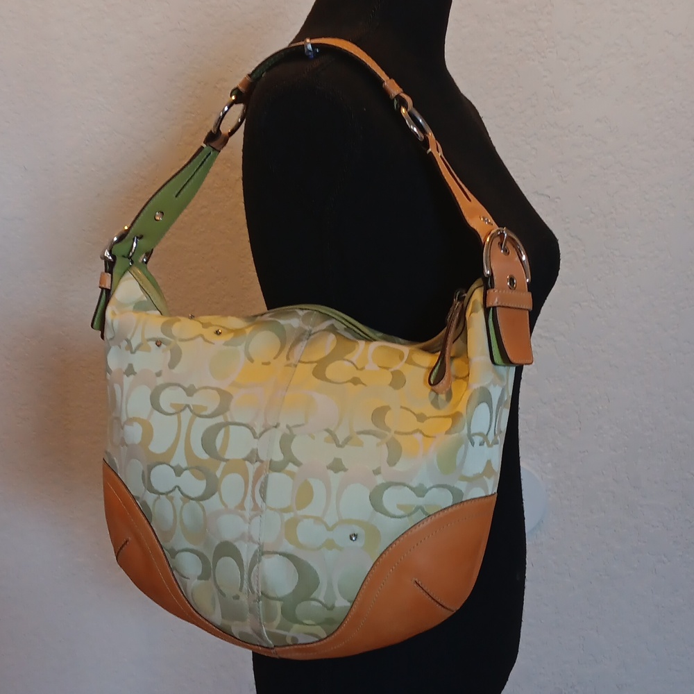 *Upcycled Coach Y2k Green Hobo With Coach Ladybugs 🐞 - Picture 6 of 17